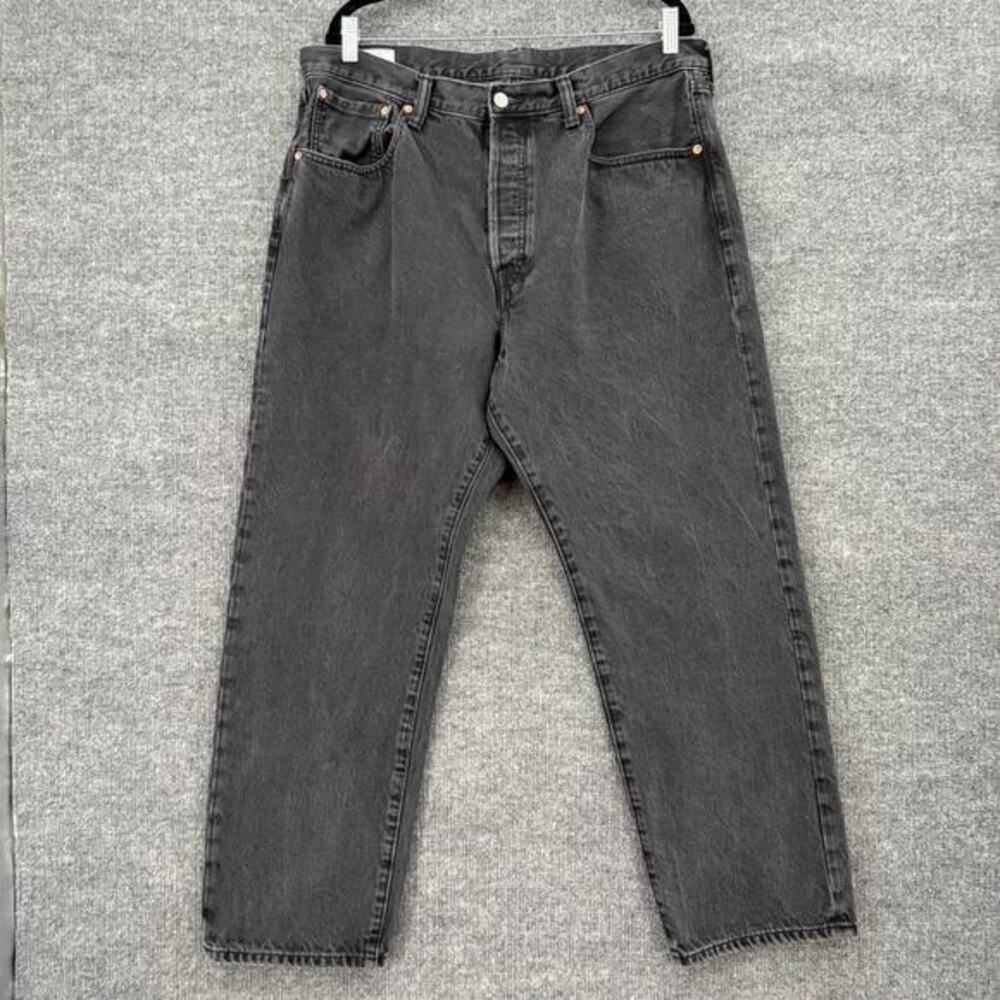 GAP Mens Original Fit Jeans Size 36x30 Black Wash Button Fly 100% Cotton Casual